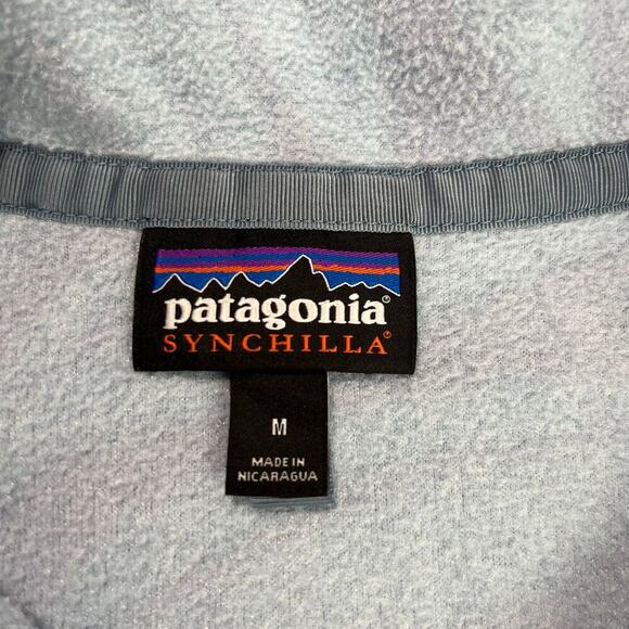 Patagonia Lightweight Synchilla Snap-T Pullover Eucalyptus Fronds Berlin Blue M - Picture 4 of 16